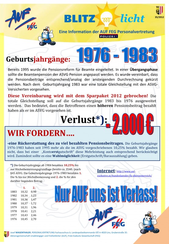 Blitzlicht 35a - AUF Personalvertretung OÖ Polizei